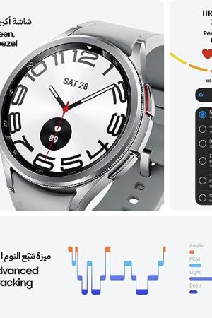 ساعة سامسونج جالاكسي ووتش 6 الكلاسيكية الذكية (أسود، 47 ملم)